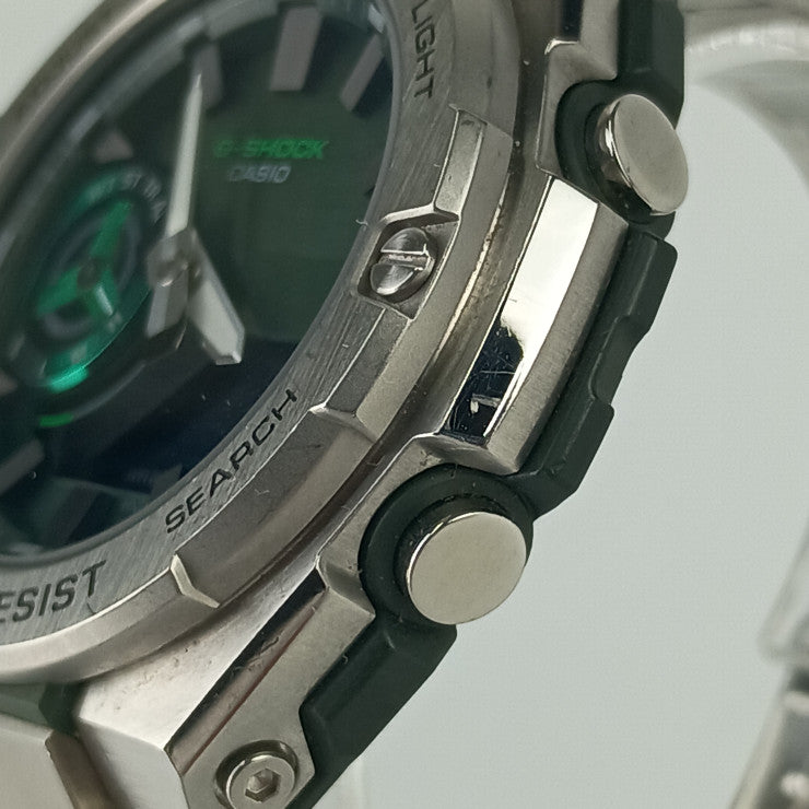CASIO カシオ 腕時計 GSHOCK GSTEEL GSTB500 Series GSTB500AD3AJF カーキ文字盤 シルバー 樹脂／SS メンズ アナデジ 美品