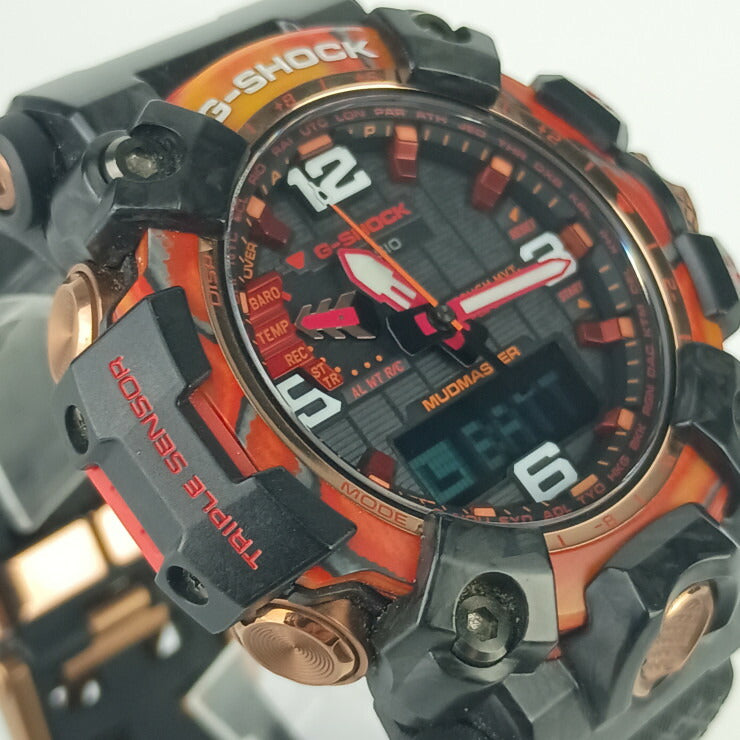 CASIO カシオ 腕時計 GSHOCK MASTER OF G LAND MUDMASTER GWG2040FR1AJR グレー文字盤 ブラック 樹脂／SS メンズ 40th Anniversary Flare Red アナデジ 美品