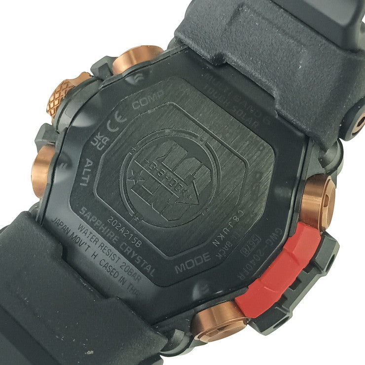 CASIO カシオ 腕時計 GSHOCK MASTER OF G LAND MUDMASTER GWG2040FR1AJR グレー文字盤 ブラック 樹脂／SS メンズ 40th Anniversary Flare Red アナデジ 美品