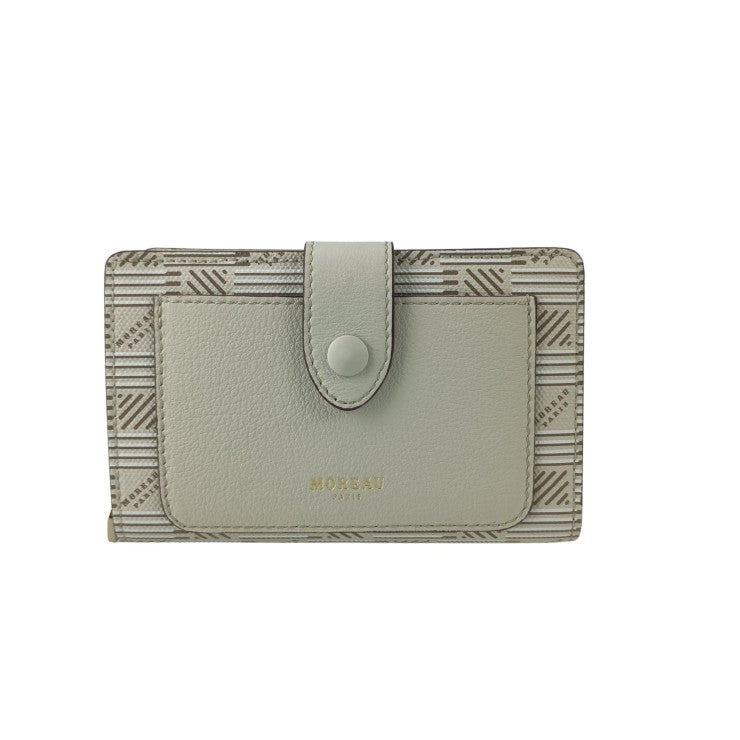 MOREAU モロー 財布 コンパクトウォレット ホワイト系 PVC レザー レディース ゴールド金具 新品未使用展示品
