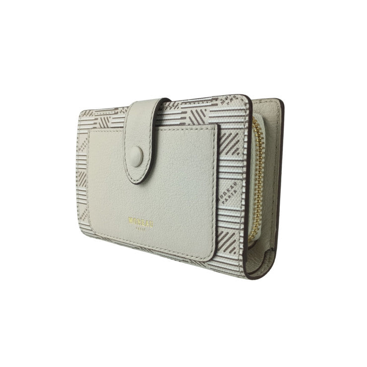 MOREAU モロー 財布 コンパクトウォレット ホワイト系 PVC レザー レディース ゴールド金具 新品未使用展示品