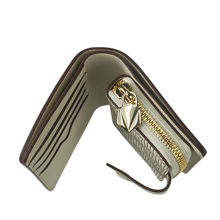 MOREAU モロー 財布 コンパクトウォレット ホワイト系 PVC レザー レディース ゴールド金具 新品未使用展示品