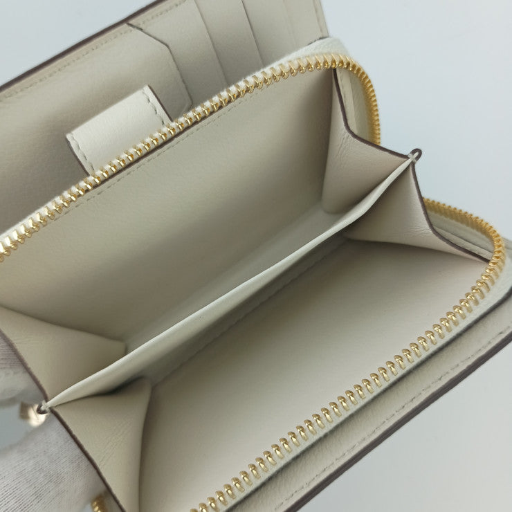 MOREAU モロー 財布 コンパクトウォレット ホワイト系 PVC レザー レディース ゴールド金具 新品未使用展示品