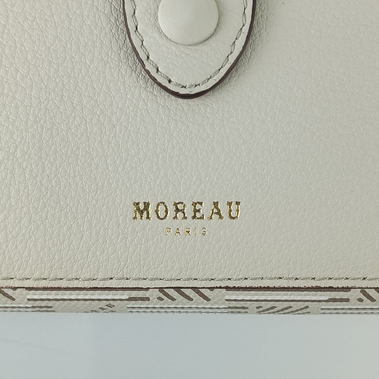MOREAU モロー 財布 コンパクトウォレット ホワイト系 PVC レザー レディース ゴールド金具 新品未使用展示品