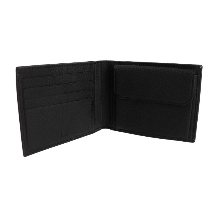 新古未使用展示品 Dunhill ダンヒル BILLFOLD 4CC & COIN PURSE 二つ折り財布 L2KE32A カーフレザー ブラック シルバー金具