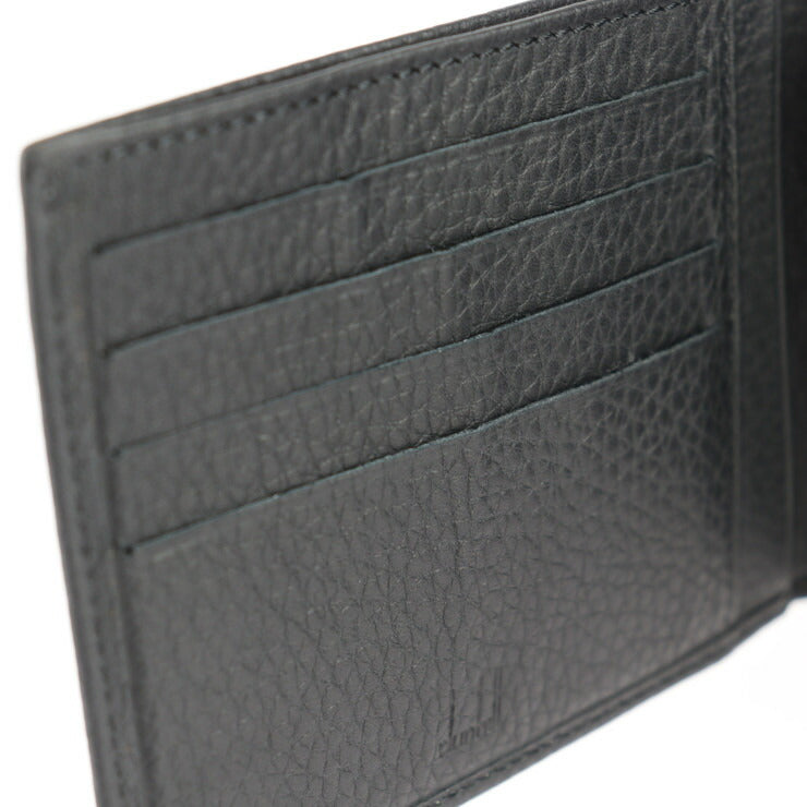 新古未使用展示品 Dunhill ダンヒル BILLFOLD 4CC & COIN PURSE 二つ折り財布 L2KE32A カーフレザー ブラック シルバー金具
