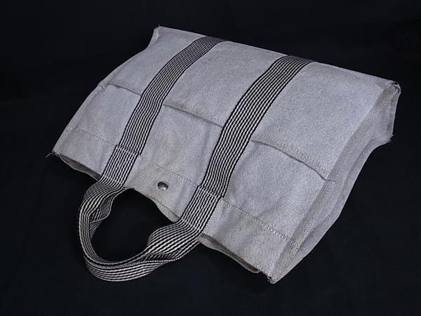 HERMES エルメス トートバッグ ニューフールトゥMM - グレー キャンバス ユニセックス