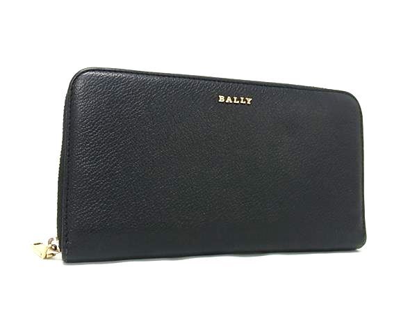 美品 BALLY バリー 長財布 ラウンドジップウォレット - ブラック レザー ユニセックス ゴールド金具