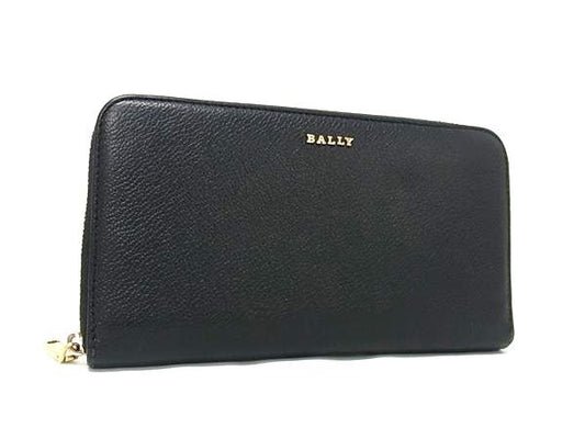 美品 BALLY バリー 長財布 ラウンドジップウォレット - ブラック レザー ユニセックス ゴールド金具