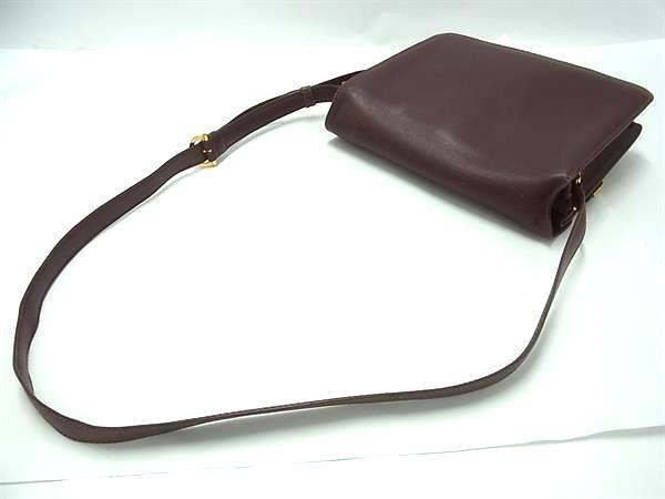 Cartier カルティエ ショルダーバッグ マストライン ダブルフラップ - ボルドー レザー レディース ゴールド金具