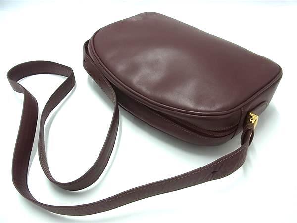 Cartier カルティエ ショルダーバッグ マストライン - ボルドー レザー レディース ポシェット ゴールド金具