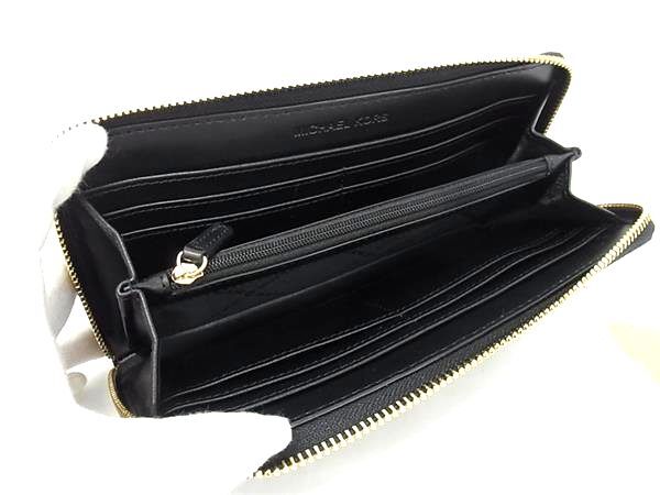 新品未使用展示品 MICHAEL KORS マイケルコース 長財布 JET SET TRAVEL コンチネンタル ジップウォレット 35F8GTVE9B ブラック PVC ユニセックス ラウンドファスナー ゴールド金具