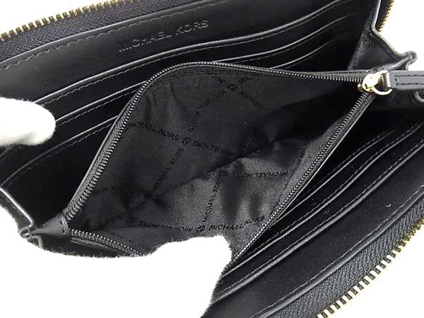新品未使用展示品 MICHAEL KORS マイケルコース 長財布 JET SET TRAVEL コンチネンタル ジップウォレット 35F8GTVE9B ブラック PVC ユニセックス ラウンドファスナー ゴールド金具