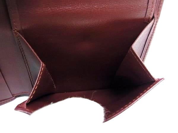 Cartier カルティエ 二つ折り財布 マストライン 73184192 ボルドー レザー ユニセックス ゴールド金具