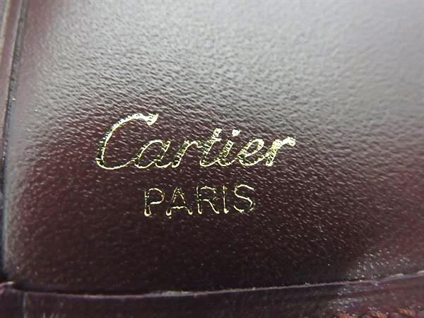 Cartier カルティエ 二つ折り財布 マストライン 73184192 ボルドー レザー ユニセックス ゴールド金具