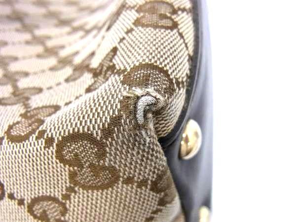 GUCCI グッチ トートバッグ ニューブリット 169946 ベージュ系 ブラウン系 GGキャンバス レザー レディース ショルダーバッグ ゴールド金具