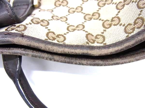 GUCCI グッチ トートバッグ ニューブリット 169946 ベージュ系 ブラウン系 GGキャンバス レザー レディース ショルダーバッグ ゴールド金具