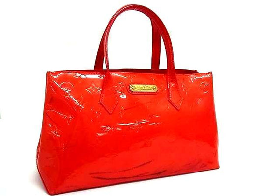 LOUIS VUITTON ルイ ヴィトン ハンドバッグ モノグラムヴェルニ ウィルシャーPM M91723 ルージュグルナディール パテントレザー レディース トートバッグ ゴールド金具