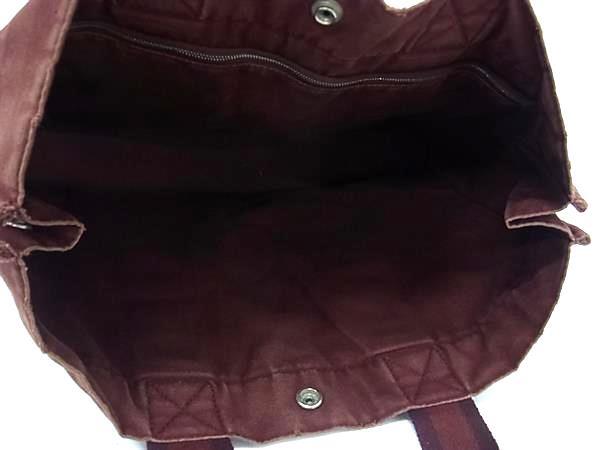 HERMES エルメス トートバッグ フールトゥ MM - ボルドー系 ブラウン系 コットン レザー ユニセックス ハーフレザー