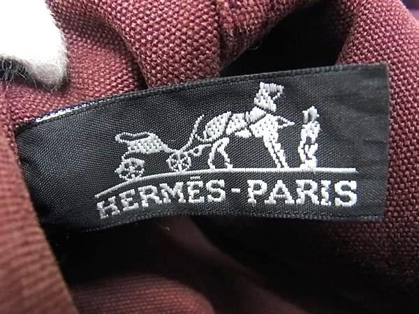 HERMES エルメス トートバッグ フールトゥ MM - ボルドー系 ブラウン系 コットン レザー ユニセックス ハーフレザー