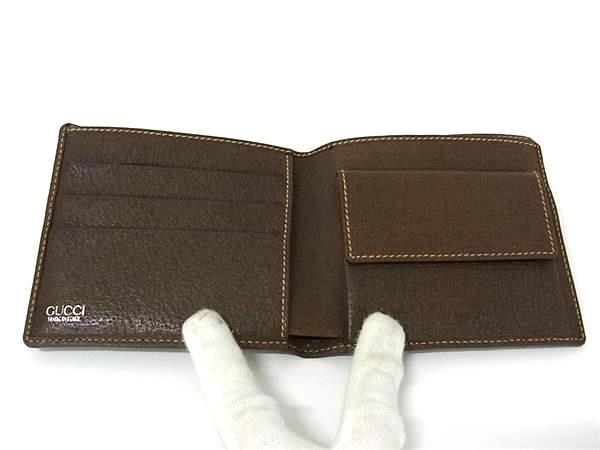 GUCCI グッチ 財布 GGスプリーム 二つ折り財布 034 662 6399 ブラウン系 PVC×レザー ユニセックス ヴィンテージ 美品