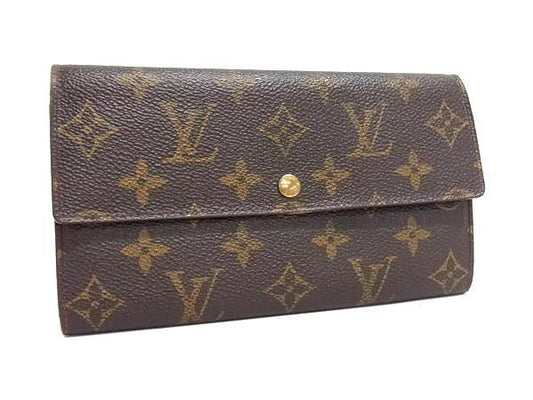 LOUIS VUITTON ルイヴィトン 長財布 モノグラム ポシェット ポルトモネ クレディ M61725 ブラウン系 PVC×レザー ユニセックス ゴールド金具