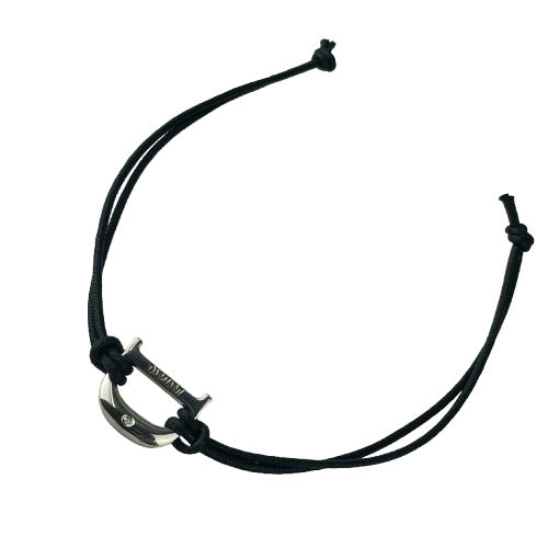 DAMIANI ダミアーニ ブレスレット 1PD ブレス - シルバー×ブラック系 シルバー レザー ダイヤモンド ユニセックス 美品