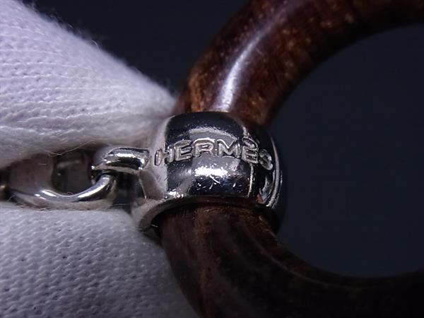 HERMES エルメス スカーフリング 星を巡る旅展 - ブラウン系×シルバー系 ウッド レディース シルバー金具 美品