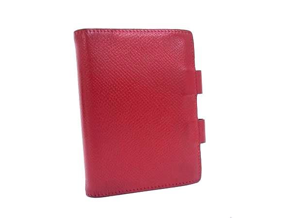 HERMES エルメス 手帳 アジェンダPM - レッド系 クシュベル ユニセックス シルバー金具 〇Y刻印