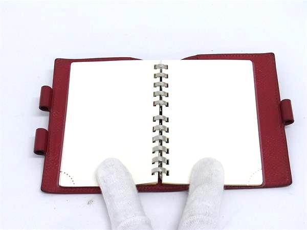 HERMES エルメス 手帳 アジェンダPM - レッド系 クシュベル ユニセックス シルバー金具 〇Y刻印