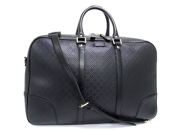 GUCCI グッチ ハンドバッグ ディアマンテ ボストンバッグ 353394 ブラック PVC×レザー ユニセックス 2WAY ゴールド金具 美品