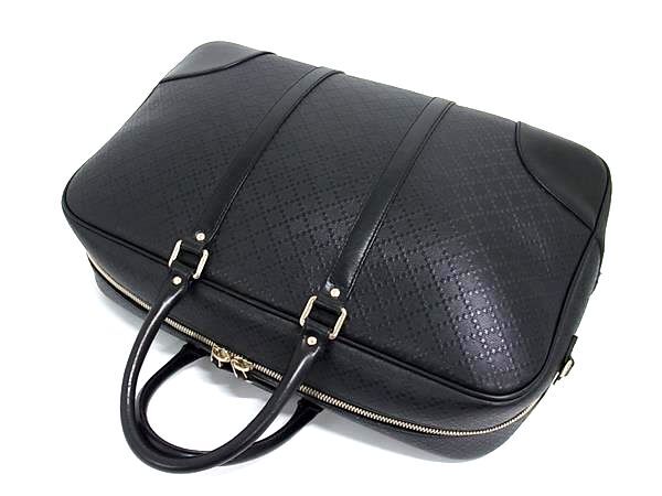 GUCCI グッチ ハンドバッグ ディアマンテ ボストンバッグ 353394 ブラック PVC×レザー ユニセックス 2WAY ゴールド金具 美品