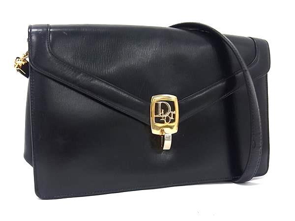 Christian Dior クリスチャン ディオール ショルダーバッグ 2WAY クラッチバッグ - ブラック レザー レディース ゴールド金具 ヴィンテージ