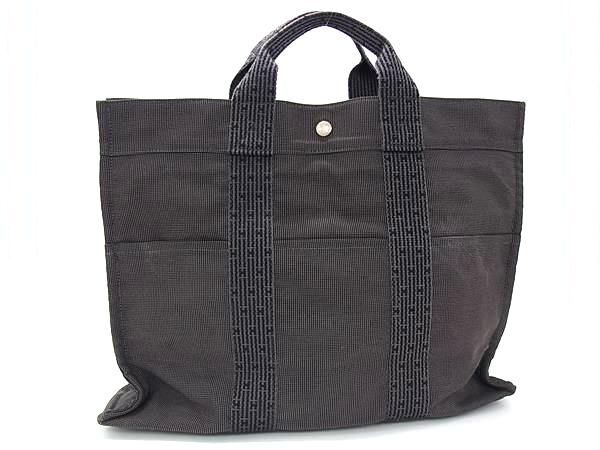 HERMES エルメス トートバッグ エールライン トートMM - グレー系 キャンバス ユニセックス シルバー金具 美品
