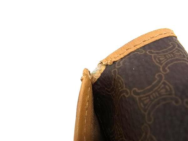 CELINE セリーヌ 長財布 マカダム フラップウォレット M16 ブラウン系 PVC×レザー レディース ヴィンテージ 二つ折り がま口