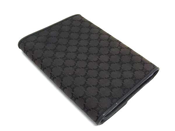 CELINE セリーヌ 財布 マカダム 三つ折り財布 CE00/33 ダークブラウン系 キャンバス×レザー レディース