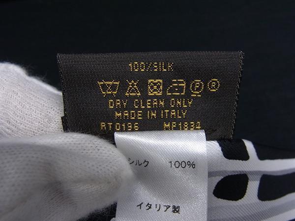 LOUIS VUITTON ルイヴィトン スカーフ バンドーBB MP1834 ブラック×ホワイト シルク100％ レディース リボン 新古未使用展示品