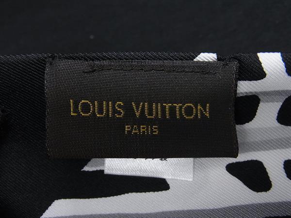 LOUIS VUITTON ルイヴィトン スカーフ バンドーBB MP1834 ブラック×ホワイト シルク100％ レディース リボン 新古未使用展示品