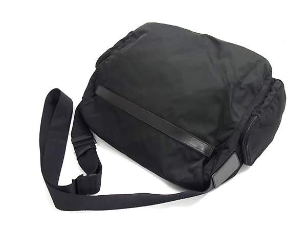 PRADA プラダ ショルダーバッグ メッセンジャーバッグ BT0503 ブラック ナイロン×レザー ユニセックス 三角ロゴプレート 白タグ 超美品