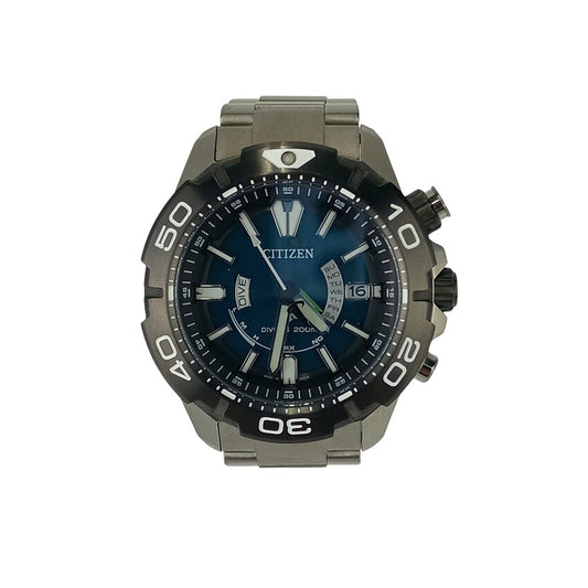 CITIZEN シチズン 腕時計 プロマスター マリン エコドライブ AS7145-69L / H112ｰR012487 シルバー ブルー文字盤 スーパーチタニウム メンズ ダイバーズ アナログ ソーラー電波 美品