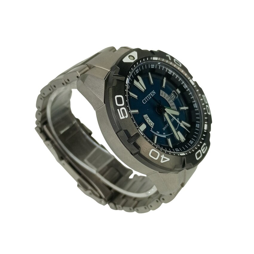 CITIZEN シチズン 腕時計 プロマスター マリン エコドライブ AS7145-69L / H112ｰR012487 シルバー ブルー文字盤 スーパーチタニウム メンズ ダイバーズ アナログ ソーラー電波 美品