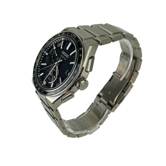 SEIKO セイコー 腕時計 アストロン NEXTER SBXY039 / 8B63-0BB0 シルバー ブラック文字盤 チタン メンズ アナログ ソーラー電波 美品