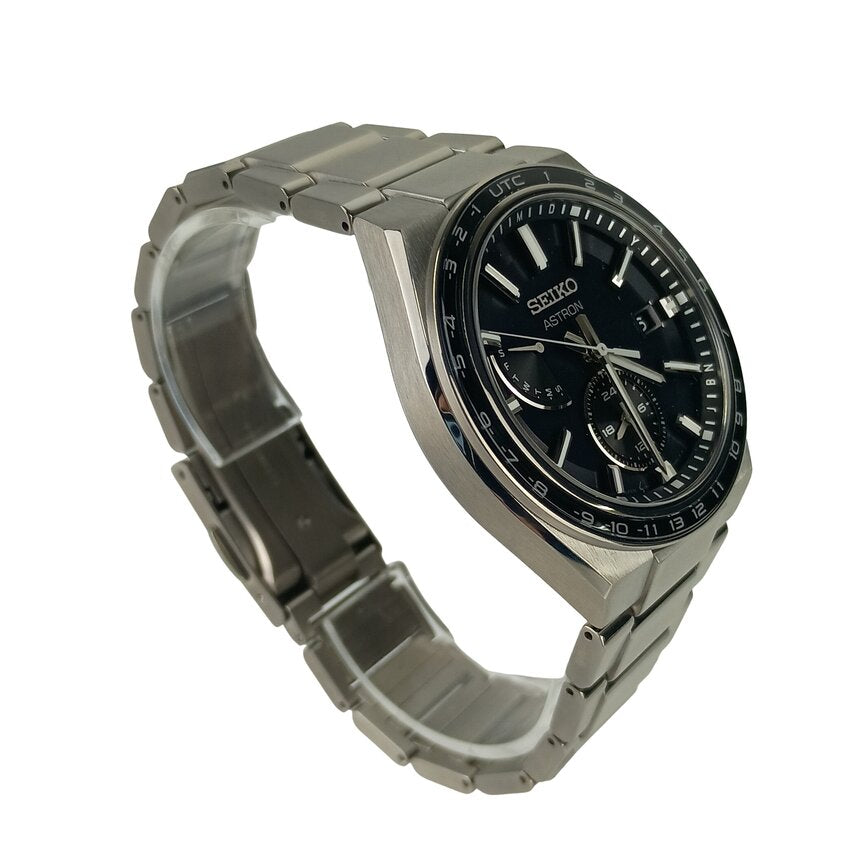 SEIKO セイコー 腕時計 アストロン NEXTER SBXY039 / 8B63-0BB0 シルバー ブラック文字盤 チタン メンズ アナログ ソーラー電波 美品