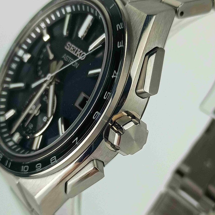 SEIKO セイコー 腕時計 アストロン NEXTER SBXY039 / 8B63-0BB0 シルバー ブラック文字盤 チタン メンズ アナログ ソーラー電波 美品