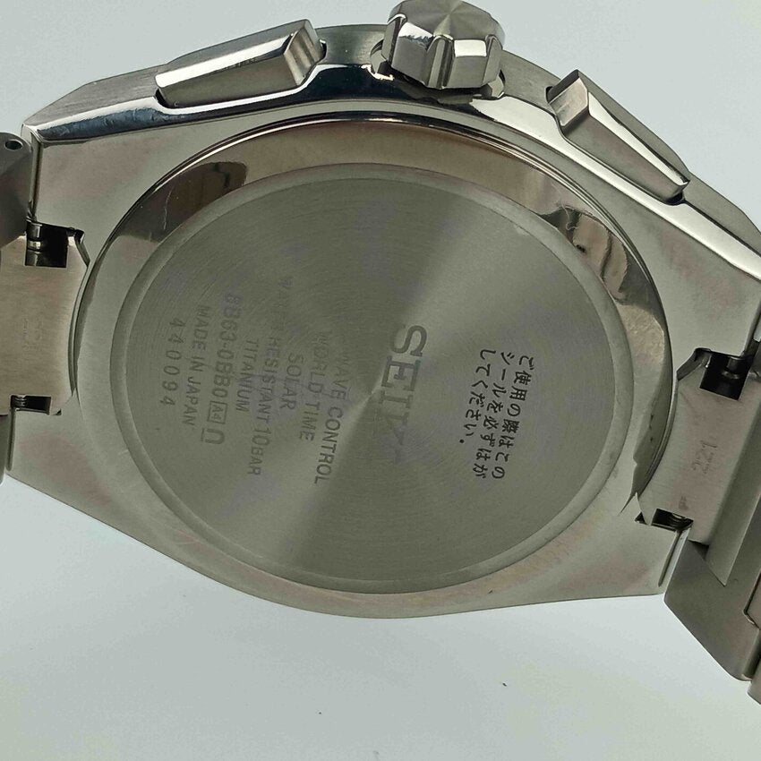 SEIKO セイコー 腕時計 アストロン NEXTER SBXY039 / 8B63-0BB0 シルバー ブラック文字盤 チタン メンズ アナログ ソーラー電波 美品