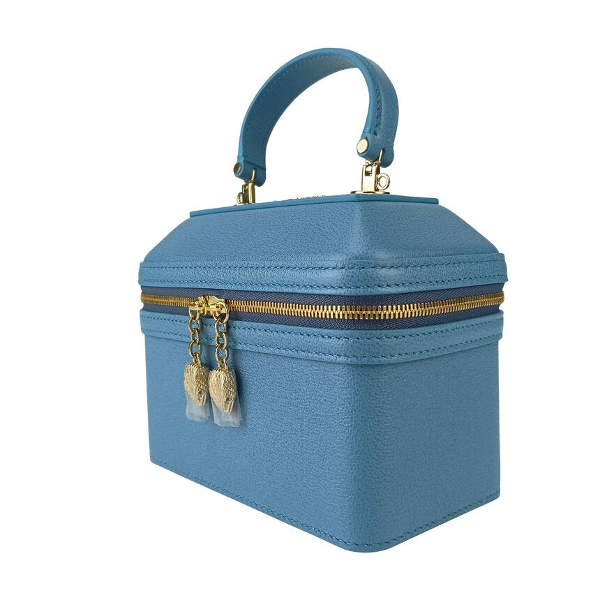 BVLGARI ブルガリ ハンドバッグ セルペンティ バニティバッグ - ブルー系 レザー レディース 2WAY ショルダーバッグ ゴールド金具 超美品