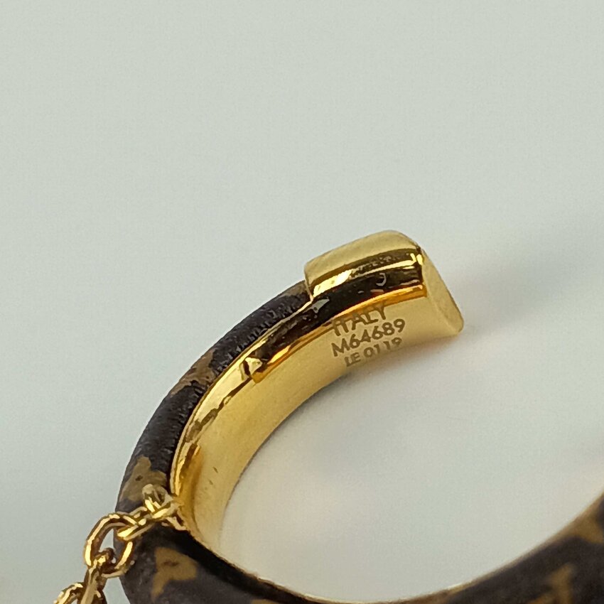 LOUIS VUITTON ルイヴィトン 指輪 セット バーグ ワイルドLV M64689 ブラウン ゴールド モノグラムキャンバス メタル レディース 4連リング 美品