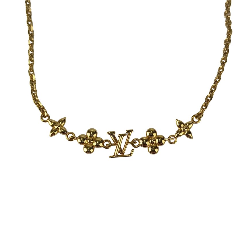 LOUIS VUITTON ルイヴィトン ネックレス ベビールイ M01614 ゴールド メタル レディース モノグラムフラワー 美品