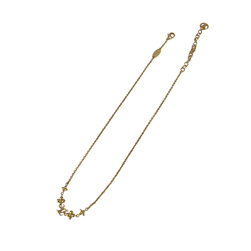 LOUIS VUITTON ルイヴィトン ネックレス ベビールイ M01614 ゴールド メタル レディース モノグラムフラワー 美品
