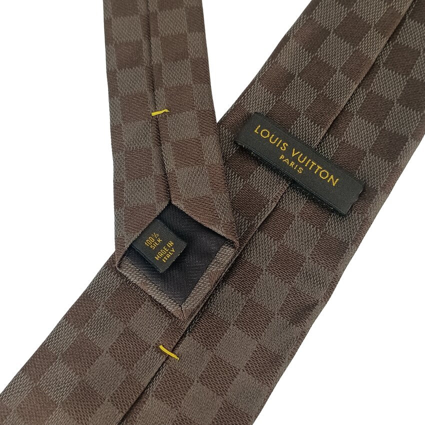 LOUIS VUITTON ルイヴィトン ネクタイ クラヴァット・ダミエ クラシック M74138 ブラウン シルク メンズ 新古未使用展示品